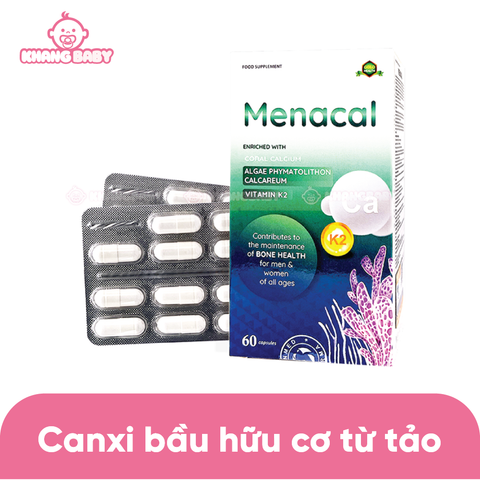 Canxi tự nhiên từ tảo biển đỏ Menacal 60 viên