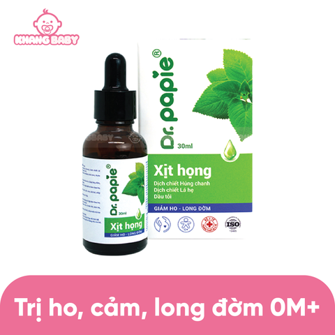 Xịt họng húng chanh Dr Papie 30ml