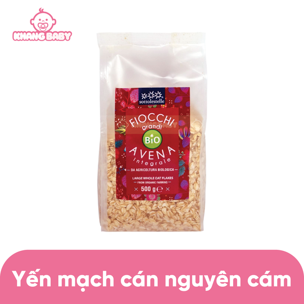 Yến mạch nguyên cám hữu cơ cán lớn 500g