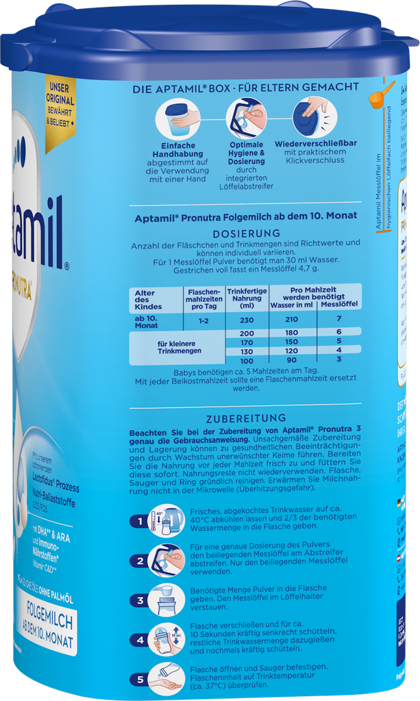 Sữa Aptamil Pronutra Đức nội địa hộp giấy 800g