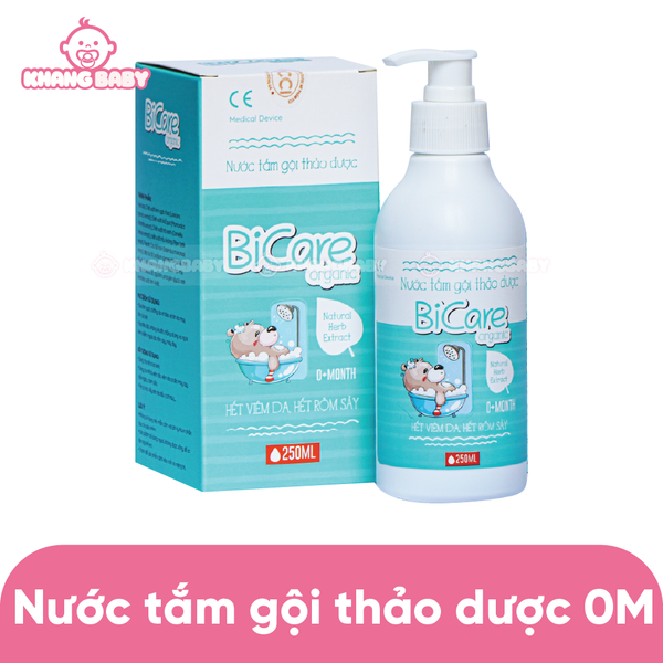 Nước tắm gội thảo dược Bicare 250ml 0M+