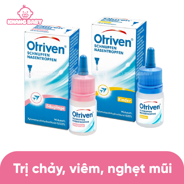 Nhỏ mũi trị nghẹt, chảy mũi Otriven Đức 10ml 0M+