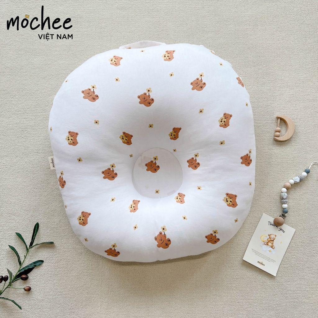 Gối chống trào Mochee vải cotton xô