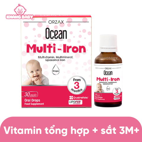 Vitamin tổng hợp kèm sắt Ocean Multi Iron 3M+