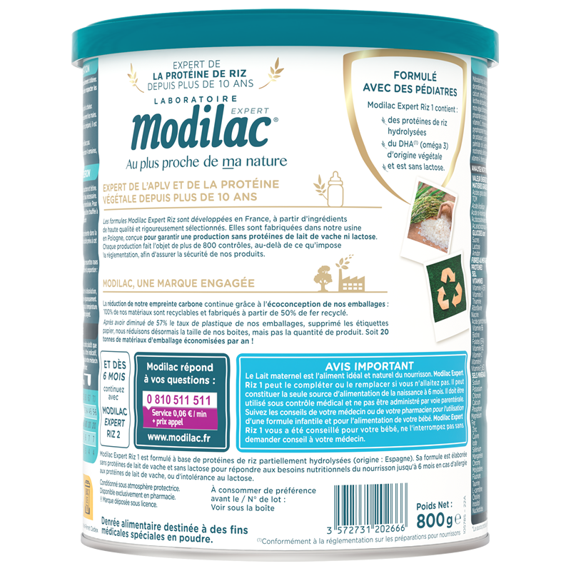 Sữa Modilac Expert Riz 800g