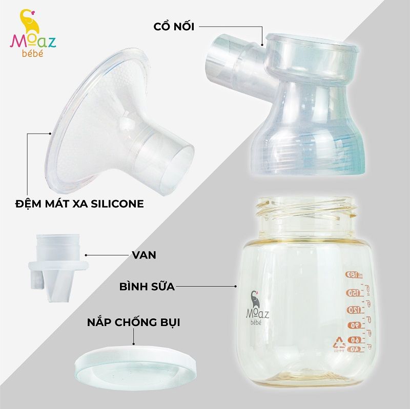 Máy hút sữa điện đôi thông minh Moazbebe MB054