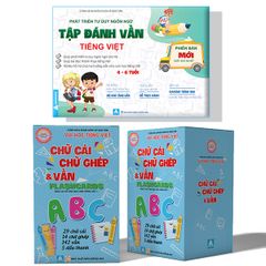 Tập Đánh Vần Tiếng Việt - Flasdcard Chữ Cái Chữ ghép Và Vần - Combo