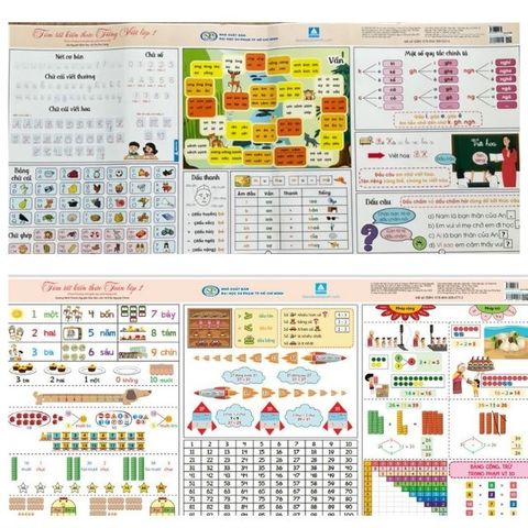 Tờ Tóm Tắt Giúp Trí Nhớ Toán Học và Tiếng Việt Lớp 1 (Theo chương Trình Giáo dục mới )