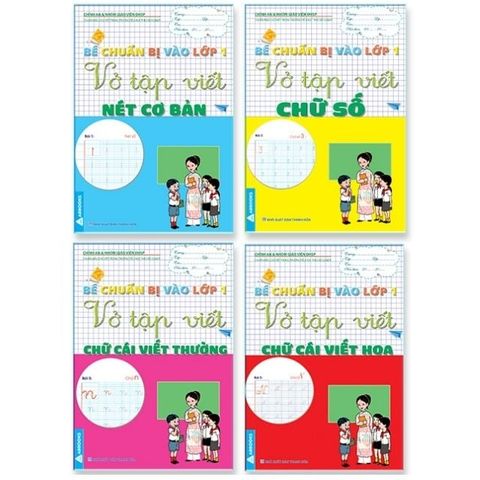 Vở Tập Viết Chữ Thường, Chữ Hoa, Chữ Số, Nét Cơ Bản - Bé Chuẩn Bị Vào Lớp 1 - Combo