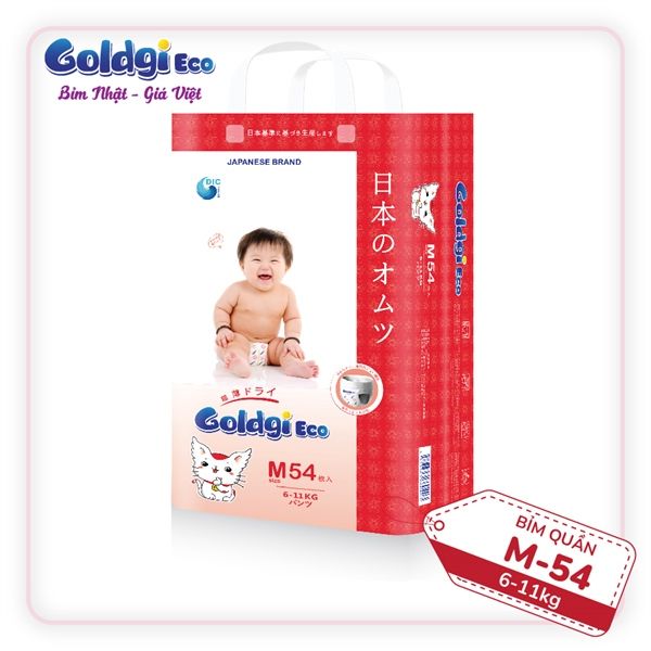 Q - KM Bỉm Goldgi ECO quần M54 (6-11kg)