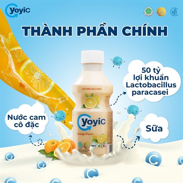 Sữa chua uống Yoyic vị cam (lốc 8)