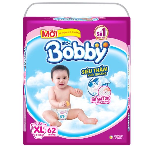 Bỉm Bobby dán XL62 (12-17kg)