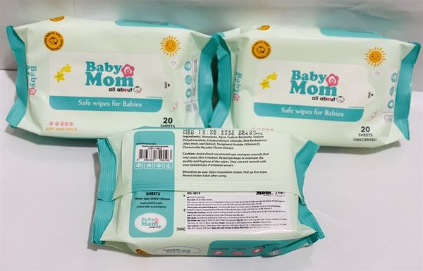 Khăn ướt Baby & Mom không mùi 20 tờ