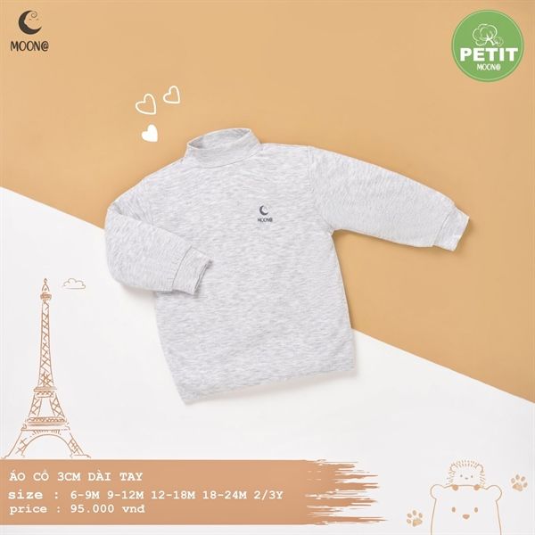 Áo giữ nhiệt Pettit Lullaby Ghi Size 2-3Y