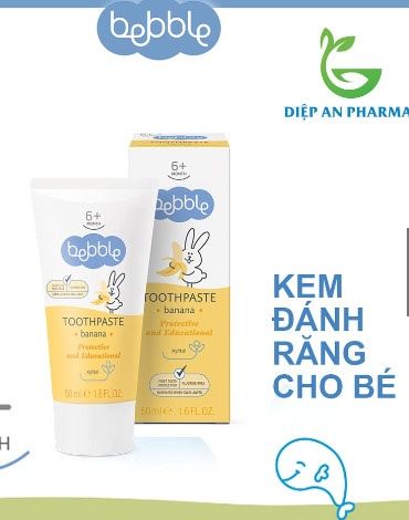 Kem đánh răng Bebble vị chuối 50ml 6M+