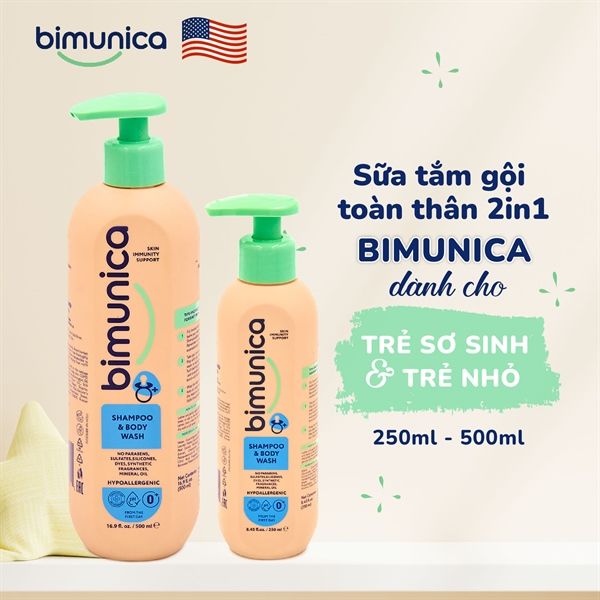 Sữa tắm gội 2in1 Bimunica 0m+