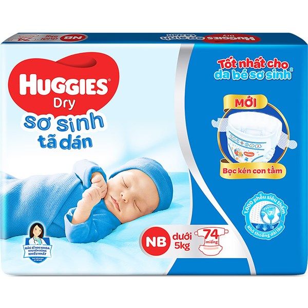 Bỉm Huggies dán NB74 (<5kg)