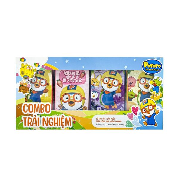 Hộp Combo Trải Nghiệm Pororo 8in1 8 vị (190ml x 8 hộp)