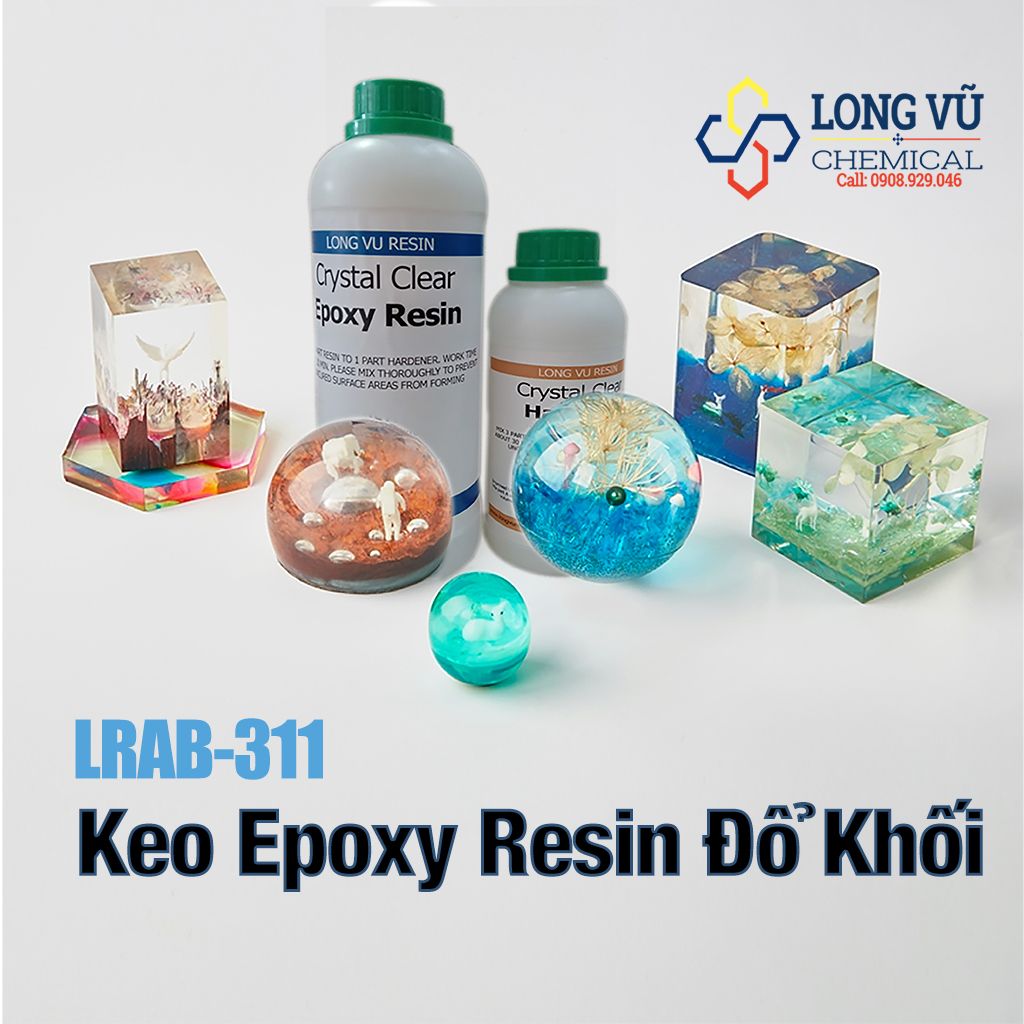 Bộ 1Kg Nhựa Epoxy Đổ Khối LRAB311 - Crystal Clear Epoxy Resin