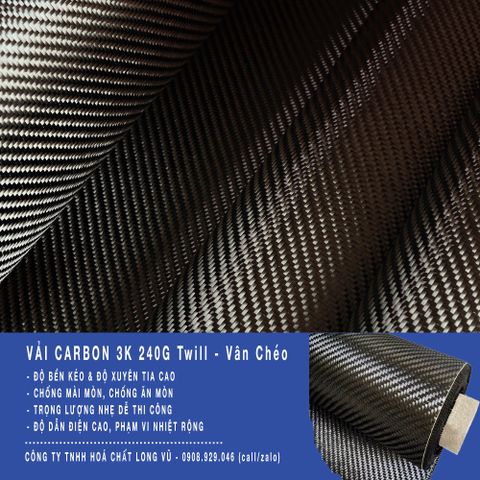  Vải carbon fiber, sợi carbon 3K Vân Chéo Twill Dán Ốp Đúc Phụ kiện ô tô, xem máy 