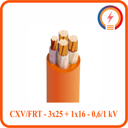  Cáp chậm cháy Cadivi CXV/FRT - 3x25 + 1x16 - 0,6/1 kV 