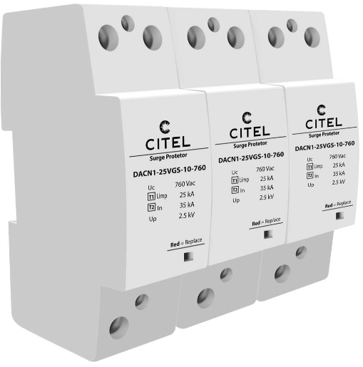 Bộ cắt sét 3P 690V DACN1-25VGS-30-760 (3L, Type 1+2+3, 25kA + 70kA)