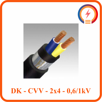  Dây Cadivi DK­­­-CVV - 2x4 - 0,6/1 KV 