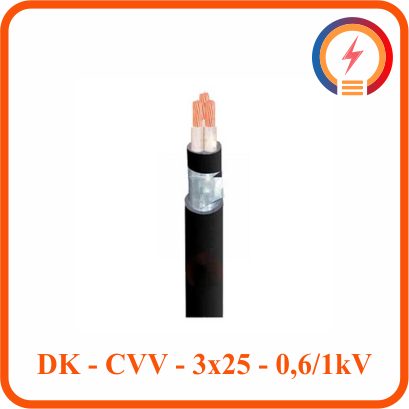  Dây Cadivi DK­­­-CVV - 3x25 - 0,6/1 KV 