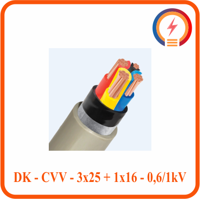  Dây Cadivi DK­­­-CVV - 3x25 + 1x16 - 0,6/1 kV 