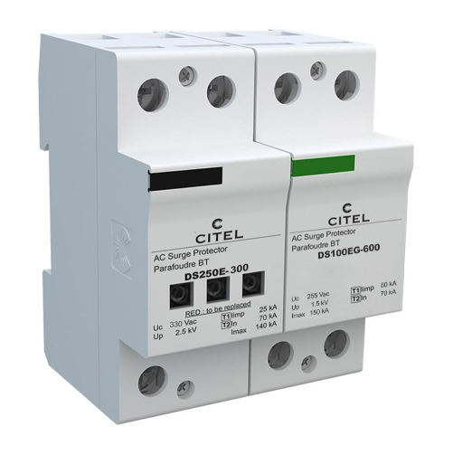 Bộ cắt sét 1 pha DS252E-300/G (2P, Type 1+2, 25kA + 140kA)