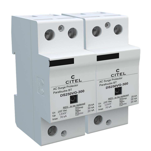 Bộ cắt sét 1 pha 2P Type 1+2+3, Iimp 25kA/70kA DS252VG-300
