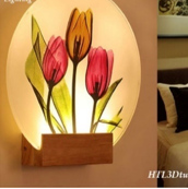  Đèn Tường Led 3D Tròn Hoa Tulip 