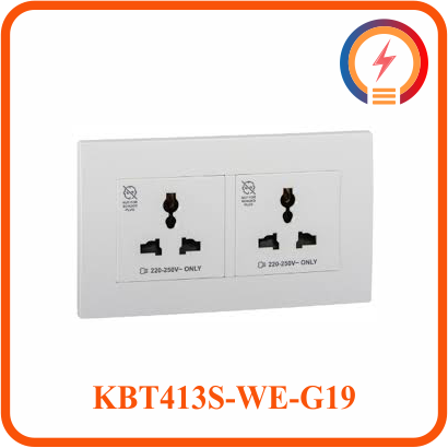  Bộ Ổ Cắm Đôi Đa Năng 13A ( KBT413S_WE_G19 / KBT413S_AS_G19 ) Vivace Schneider 