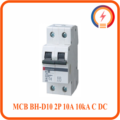  Cầu Dao Tự Động Một Chiều MCB BH-D10 2P 10A 10kA C DC Mitsubishi 