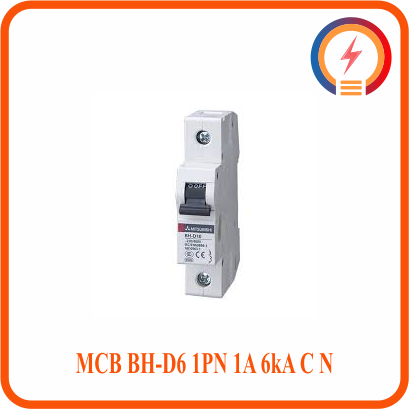  Cầu Dao Tự Động MCB BH-D6 1PN 1A 6kA C N Mitsubishi 