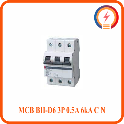  Cầu Dao Tự Động MCB BH-D6 3P 0.5A 6kA C N Mitsubishi 