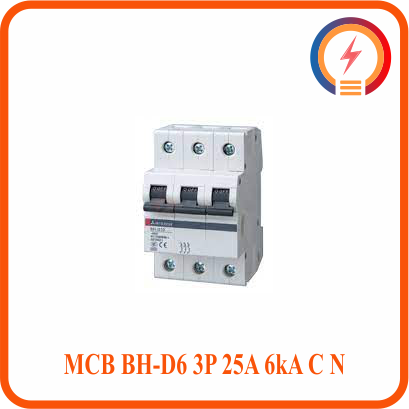  Cầu Dao Tự Động MCB BH-D6 3P 25A 6kA C N Mitsubishi 