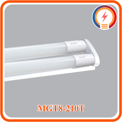  Bộ Máng Gồm Đèn Led Thuỷ Tinh Đôi 6 Tấc Trắng, Vàng MPE 2x9W ( MGT8-210T/ MGT8-210V ) 