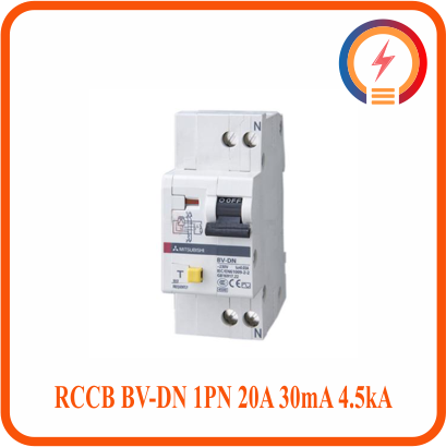  RCCB BV-DN 1PN 20A 30mA 4.5kA Mitsubishi 