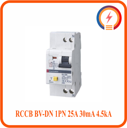  RCCB BV-DN 1PN 25A 30mA 4.5kA Mitsubishi 