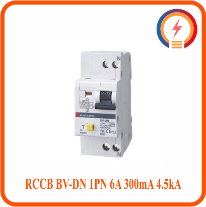  RCCB BV-DN 1PN 6A 300mA 4.5kA Mitsubishi 