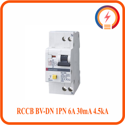  RCCB BV-DN 1PN 6A 30mA 4.5kA Mitsubishi 