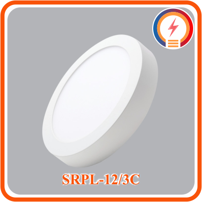  Đèn Led Panel Nổi Tròn Nhựa Trắng 3 màu 12W MPE SRPL-12/3C 