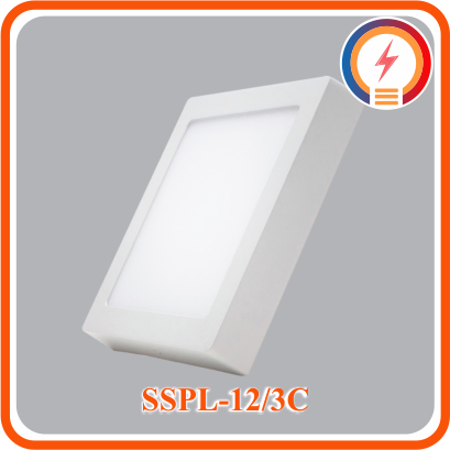  Đèn Led  Panel  Nổi Vuông Nhựa Trắng 3 Màu 12W MPE  ( SSPL-12/3C ) 