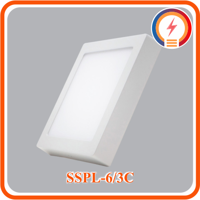  Đèn Led  Panel  Nổi Vuông Nhựa Trắng 3 Màu 6W MPE - ( SSPL-6/3C ) 