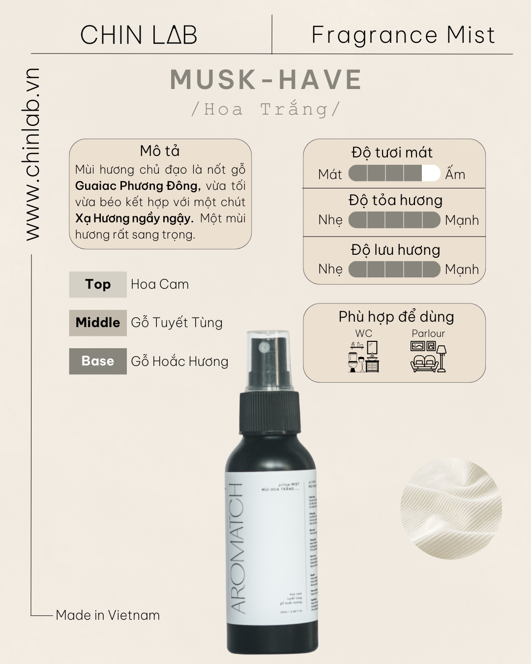 Xịt Thơm Aromatch - Hoa Trắng