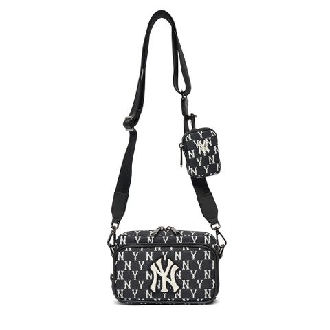  Túi MLB Chính Hãng - Họa Tiết Monogram - Thiết Kế Túi Đeo Chéo Tiện Lợi - Logo NY - Màu Đen 