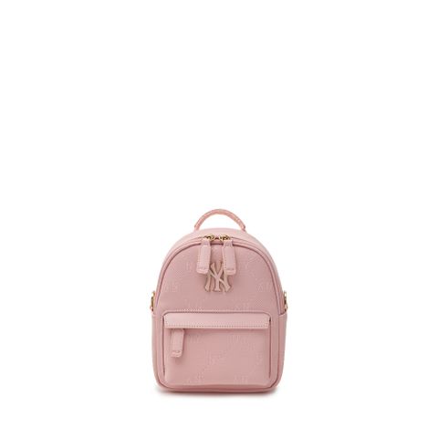 Balo MLB Korea [KIDS] Diamond Monogram PU Embossed Mini Backpack New York Yankees Pink 7ABKMD64N-50PKM