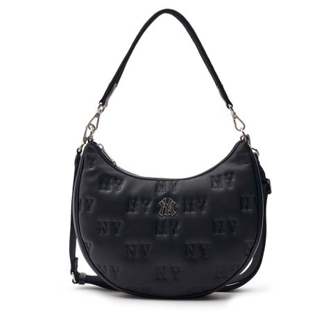 Túi MLB Chính Hãng Korea Classic Monogram Embo Hobo Bag New York Yankees Black 3ABQS093N-50BKS