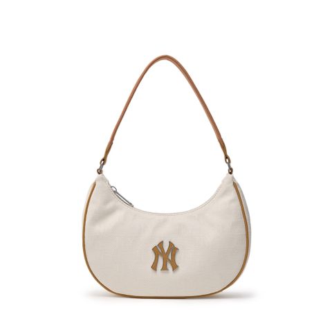 Túi MLB Monogram Jacquard Hobo Bag New York Yankees D. Cream 3ABQS014N-50CRD